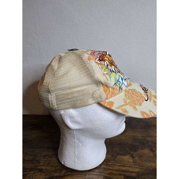 Vintage Y2k Ed Hardy Embroidered Tiger Adjustable Snapback Mesh Trucker Hat - Picture 3 of 7